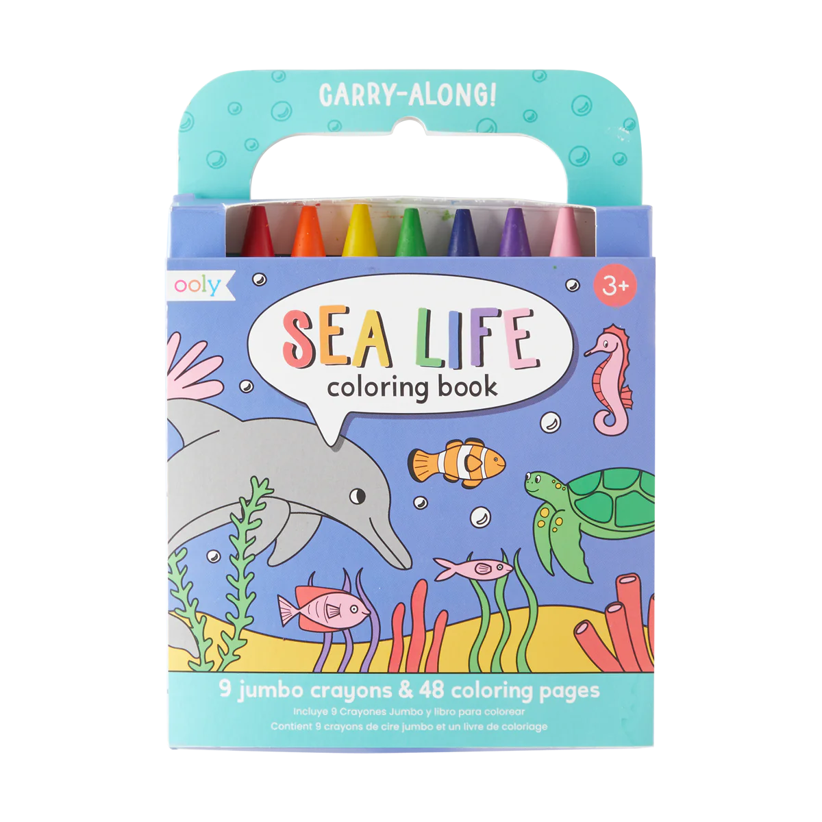 Coloring Book and Crayon Set - Sea Life