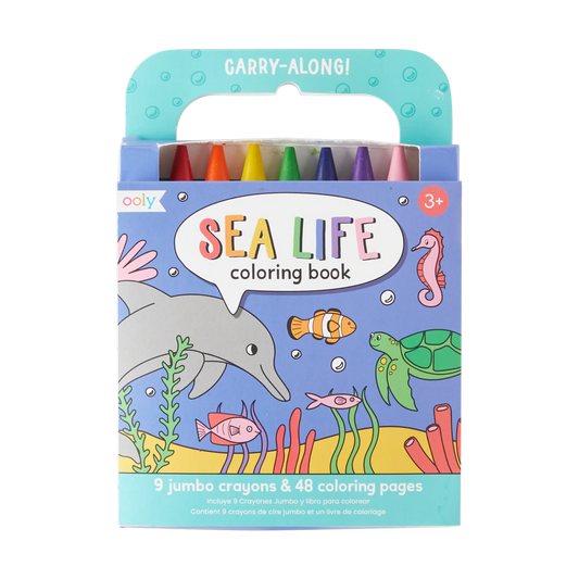 Coloring Book and Crayon Set - Sea Life